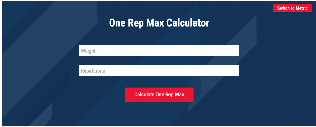 One rep max calculator to determine minimum weight to lift for muscle growth